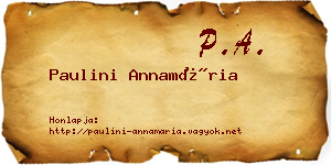Paulini Annamária névjegykártya